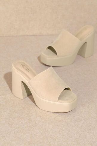 Mi.iM Sienne Chunky Heel Slip-on Square Toe Platform Sandals in Kuwait