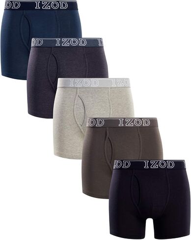 IZOD Men’s Underwear – Casual Stretch Boxer Briefs with Functional Fly (5 Pack) in Saudi Arabia