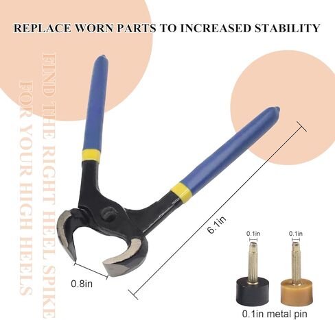 BIGGCOOL Heel Replacement Tips for Women High Heel Shoes, Round and Square Heel Repair Caps With Stiletto Remove Pliers in Kuwait