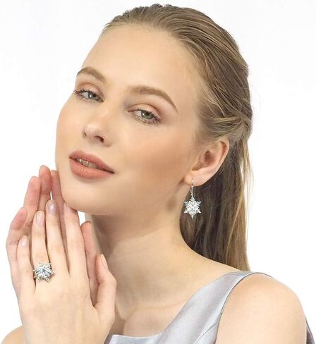 أقراط Belinda Jewelz النسائية 925 من الفضة الإسترلينية الصلبة المتدلية للشتاء in Kuwait