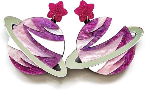 HMISRULE Space Earrings Galaxy Planet Saturn Large Dangle Earrings Acrylic Drop Earrings Statement Earring Jewelry for Woman Girls in Saudi Arabia