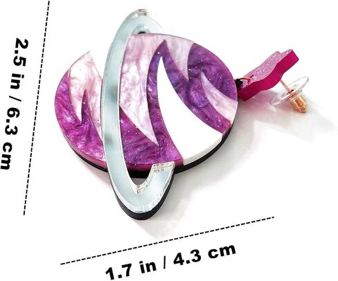 HMISRULE Space Earrings Galaxy Planet Saturn Large Dangle Earrings Acrylic Drop Earrings Statement Earring Jewelry for Woman Girls in Saudi Arabia