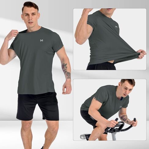 تي شيرت رجالي للسباحة من MEETYOO بأكمام قصيرة بعامل حماية من الشمس 50+ in Kuwait