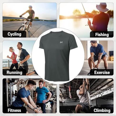 تي شيرت رجالي للسباحة من MEETYOO بأكمام قصيرة بعامل حماية من الشمس 50+ in Kuwait