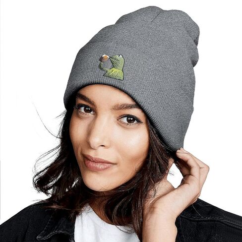 قبعات Linhiian Frog المطرزة بيني للرجال والنساء، قبعة صغيرة من الأكريليك الدافئ والمرح للشتاء يوميًا in Kuwait
