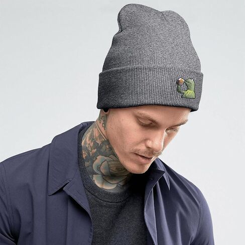 قبعات Linhiian Frog المطرزة بيني للرجال والنساء، قبعة صغيرة من الأكريليك الدافئ والمرح للشتاء يوميًا in Kuwait