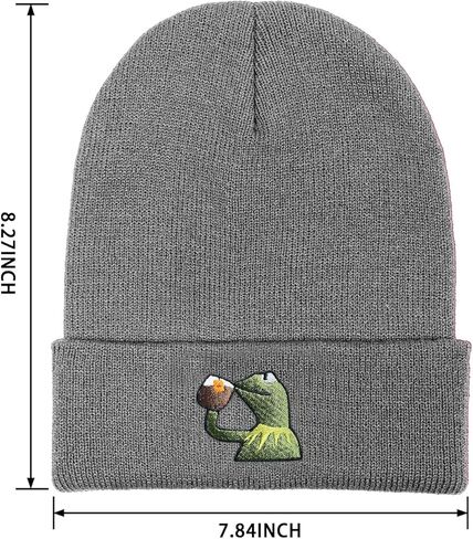 قبعات Linhiian Frog المطرزة بيني للرجال والنساء، قبعة صغيرة من الأكريليك الدافئ والمرح للشتاء يوميًا in Kuwait