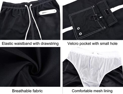 unitop Men's Volley Board Shorts Lightweight Water Sports Drawstring Swim Shorts with Lining in Saudi Arabia