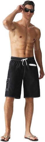 unitop Men's Volley Board Shorts Lightweight Water Sports Drawstring Swim Shorts with Lining in Saudi Arabia