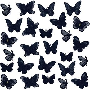 30 PCS Lace Flowers Applique Embroidery Flowers Leaf Sew Iron On Patch, Organza Patches Flowers Applique for Wedding Bridal Dress Sewing Craft DIY Clothes Hair Ornaments (White)