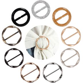 T-Shirt Clips 9 PCS, Clothes Corner Knotted Button, Fashion Alloy Pearl Rhinestone Circle Clip Buckle Round Shirt Silk Scarf in Saudi Arabia