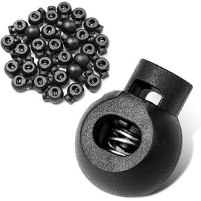 TXSN 30PCS Plastic Cord Locks Spring Stopper Fastener Toggles for Drawstrings, Paracord, Bags, Shoelaces, Clothing and Mor