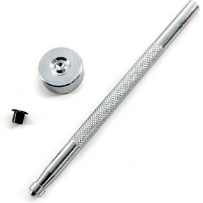 Eyelet Hand Setter & Eyelet Combo Kit - Includes (1)(#8 Hand Setter) + (100)(#8-9 Black Eyelets) - for DIY Kydex & Leather Holster Making, Upholstery, and Apparel Binding