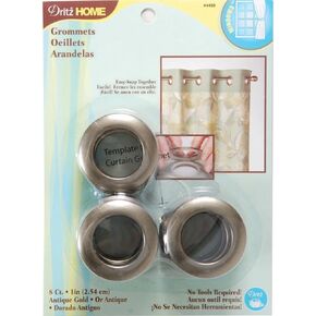 Dritz Curtain Grommets 8 Pack Brushed Silver 1 - 9/16''