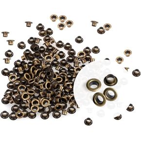 CRAFTMEMORE 1/8 Inch ID Grommets Eyelets 3MM Hole Self Backing Eyelet for Bead Cores, Clothes, Leather, Canvas 200pcs (Gunmetal)