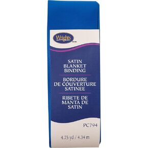 Wright Products 117794672 Single Fold Satin Blanket Binding, 2" X4-3/4 yd, Snorkel Blue in Kuwait