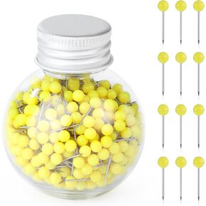 600pcs Sewing Pins Straight Pin for Fabric, 0.63in Quilting Pins, Small Straight Sewing Pins with Colored 4mm Ball Head for Decorating, Dressmaking and Sewing Project(Black)