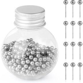 600pcs Sewing Pins Straight Pin for Fabric, 0.63in Quilting Pins, Small Straight Sewing Pins with Colored 4mm Ball Head for Decorating, Dressmaking and Sewing Project(Black)