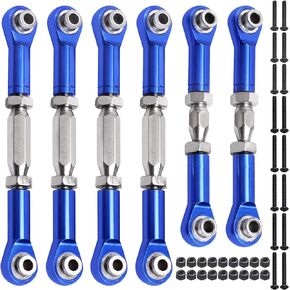 Hobbypark Aluminum Adjustable Tie Rods Toe Links Set Linkage Steel Turnbuckles for Arrma 1/10 Granite 4X4 Replacement (6-Pack) (Navy Blue)