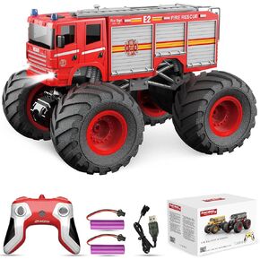 Remote Control Car, RC School Bus for Kids, RC Monster Truck Toy 2.4GHz 1:18 Scale Model Vehicle with LED Lights Sounds Racing Sport Toy Car for Adults Boys Girls Kids Gift 2Pcs Batteries