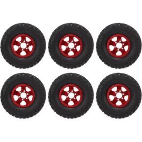 RC Rubber Tires, RC Wheels with Aluminum Alloy Wheel Hub for WPL C14 C24 C34 C44 B14 B24 B16 B36 4WD Car Model