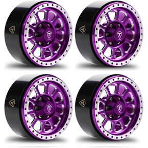 إطارات عجلات Real 1.9 Beadlock عجلات ألومنيوم شديدة التحمل باستخدام الحاسب الآلي 4 قطع - مجموعة لزاحف 1:10 RC TRX-4 المحوري SCX10 II (أزرق) in Kuwait