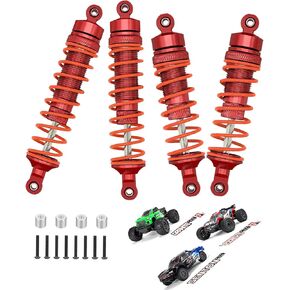 جزء ترقية صدمات Rcarmumb RC لـ 1/10 Arrma Granite 4X4 Senton 4X4 Bigrock 4X4 Typhon 4X4، 4 قطع من الصدمات الأمامية والخلفية المصنوعة من الألومنيوم الكبيرة تقفز، تم استبدالها AR330550، أحمر in Kuwait