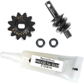 RampCrab Overdrive Differential Gear Set 12T, 2 Sets, Hardened Steel, 1/24, Upgrade Parts for Axial SCX24 Bronco Deadbolt JLU B-17 Gladiator C10, 1/24 RC Crawler Car
