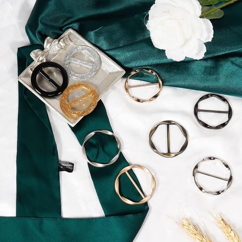 T-Shirt Clips 9 PCS, Clothes Corner Knotted Button, Fashion Alloy Pearl Rhinestone Circle Clip Buckle Round Shirt Silk Scarf in Saudi Arabia