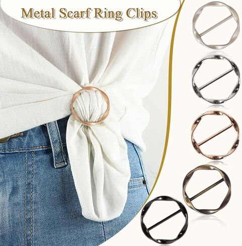 T-Shirt Clips 9 PCS, Clothes Corner Knotted Button, Fashion Alloy Pearl Rhinestone Circle Clip Buckle Round Shirt Silk Scarf in Saudi Arabia