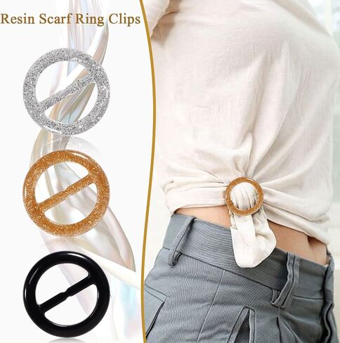 T-Shirt Clips 9 PCS, Clothes Corner Knotted Button, Fashion Alloy Pearl Rhinestone Circle Clip Buckle Round Shirt Silk Scarf in Saudi Arabia