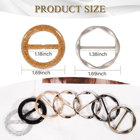 T-Shirt Clips 9 PCS, Clothes Corner Knotted Button, Fashion Alloy Pearl Rhinestone Circle Clip Buckle Round Shirt Silk Scarf in Saudi Arabia