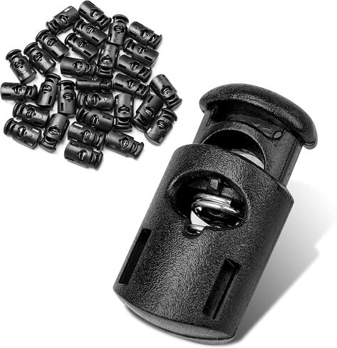 TXSN 30PCS Plastic Cord Locks Spring Stopper Fastener Toggles for Drawstrings, Paracord, Bags, Shoelaces, Clothing and Mor in Kuwait