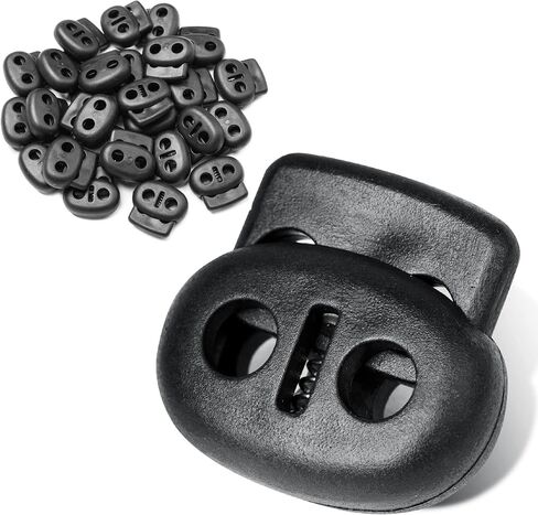 TXSN 30PCS Plastic Cord Locks Spring Stopper Fastener Toggles for Drawstrings, Paracord, Bags, Shoelaces, Clothing and Mor in Kuwait