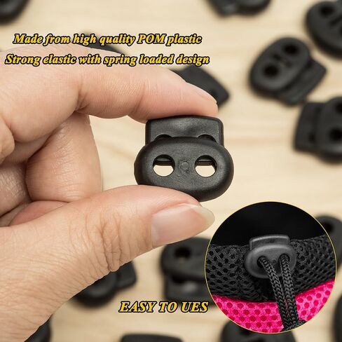 TXSN 30PCS Plastic Cord Locks Spring Stopper Fastener Toggles for Drawstrings, Paracord, Bags, Shoelaces, Clothing and Mor in Kuwait
