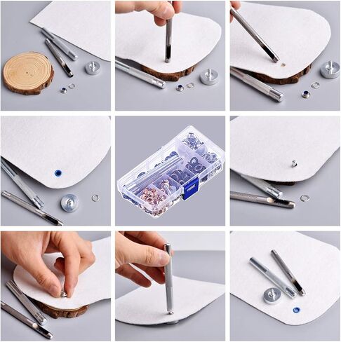 ميكر مجموعة حلقات معدنية مقاس 3/16 انش مكونة من 400 قطعة من حلقات معدنية للاحذية والملابس والشنط اليدوية والمشاريع اليدوية مع صندوق تخزين (4 الوان) in Kuwait