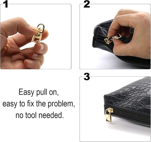 Zipper Pull Tab Replacement Metal Zipper Handle Mend Fixer for Suitcases Luggage Jacket Backpacks Coat Boots (4 Colors) in Kuwait