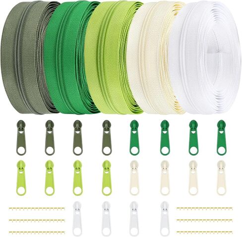 DOITEM 120Pcs Zippers Repair Kit Zipper Replacement 3# Zipper Pull Rescue Kit for Clothing Jackets Purses Luggage Backpacks (23 Colors) in Kuwait