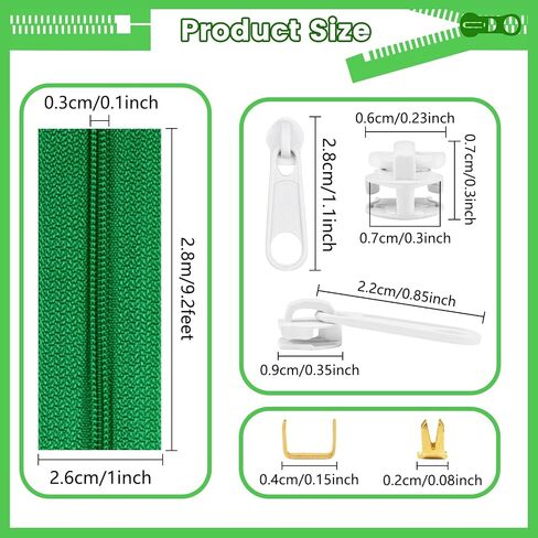 DOITEM 120Pcs Zippers Repair Kit Zipper Replacement 3# Zipper Pull Rescue Kit for Clothing Jackets Purses Luggage Backpacks (23 Colors) in Kuwait