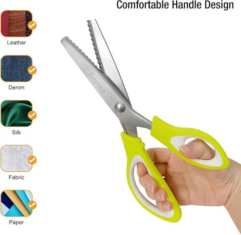 مقص بينكينغ لخياطة الاقمشة، مقص خياطة متعرج، شديد التحمل، شفرة حادة ومتينة، قص نظيف لطيف، قبضة مريحة، سهل الاستخدام، 9.5 انش in Kuwait