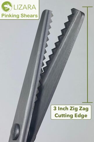 LIZARA Professional Heavy Duty Pinking Shears Scissors for Fabric | Pack of ZigZag Scissors and Scalloped Pattern Scissors | Pinking Shears for Fabric Cutting | fabric scissors | craft scissors in Saudi Arabia