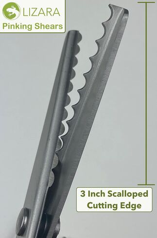 LIZARA Professional Heavy Duty Pinking Shears Scissors for Fabric | Pack of ZigZag Scissors and Scalloped Pattern Scissors | Pinking Shears for Fabric Cutting | fabric scissors | craft scissors in Saudi Arabia