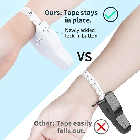 شريط قياس الجسم REIDEA مقاس 60 بوصة (150 سم)، دبوس قفل وزر ضغط، تصميم مريح ومحمول، بما في ذلك. مجموعة إضافية (1 × شريط قياس الملابس 79 بوصة، 1 × 60 بوصة شريط قياس صغير قابل للسحب)، أسود in Kuwait