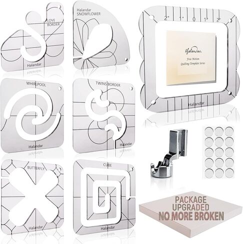 6P Free Motion Quilting Templates with Frame/Foot/Stickers/Guide in Kuwait