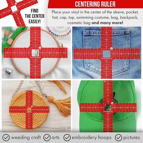 Tshirt Ruler Guide for Vinyl Alignment - T Shirt Ruler Guide for Heat Press, Shirt Measurement Tool for Heat Press, T-Shirt Ruler Centering Guide with Stickers in Kuwait