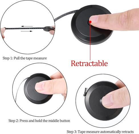 شريط قياس أوروراي لقياسات الجسم، 7 عبوات 60 بوصة شريط قياس الخياطة قابل للسحب من القماش الناعم شريط قياس مزدوج الجوانب شريط قياس حشو للتخزين، متعدد الألوان in Kuwait