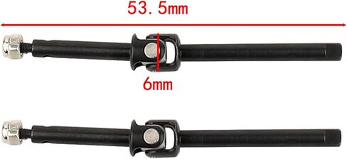 2PCS Steel Front Straight Axle CVD Drive Shaft for 1/24 RC Crawler Car Axial SCX24 Deadbolt C10 Gladiator Bronco Wrangler Model Upgraded Part (Standard Version (49mm)) in Saudi Arabia