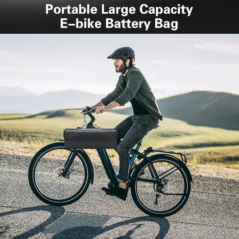 Quctak E-Bike Battery Bag with Handle Explosionproof, Large Capacity Fireproof Lipo Bag(19.6 x 6.7 x 6in), E-Bike Battery Case with Charging Port, Battery Storage Guard Safe in Kuwait