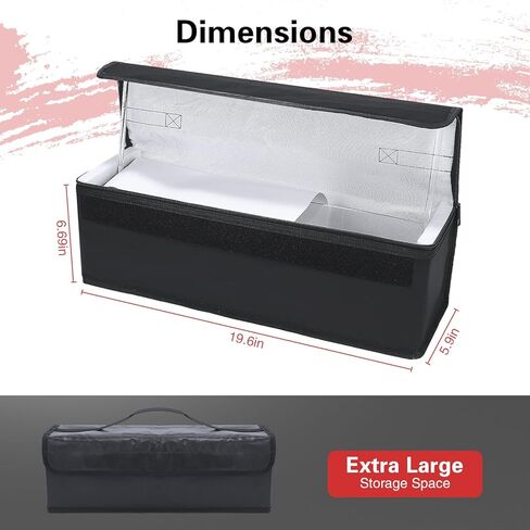 Quctak E-Bike Battery Bag with Handle Explosionproof, Large Capacity Fireproof Lipo Bag(19.6 x 6.7 x 6in), E-Bike Battery Case with Charging Port, Battery Storage Guard Safe in Kuwait