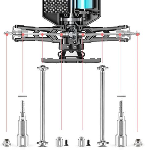 هايبوكسينج قطع غيار مطورة للشاحنات التي تعمل بجهاز تحكم عن بعد بمقياس 1/18 لعام 2020 اصدار جديد 18859 واعمدة محرك خلفية معدنية M1883 وM1885 وM1817 in Kuwait